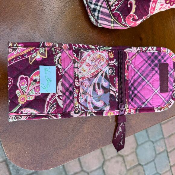 Vera Bradley 4 Piece Set Bag Makeup Bag Change Purse And Wallet Pink Red Floral - Picture 7 of 15